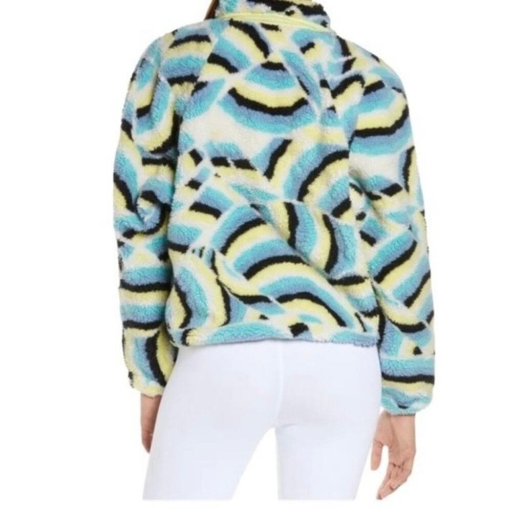 Free People Movement Sz M Rocky Ridge Jacket Sherpa Fleece Blue Rainbow Combo - Picture 2 of 16
